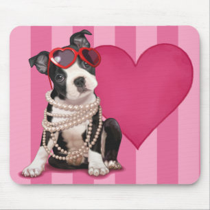 Cute Boston Terrier Puppy Mouse Mat