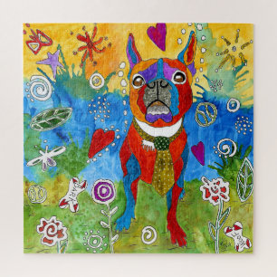 Cute Boston Terrier Puzzle - 520 Pieces