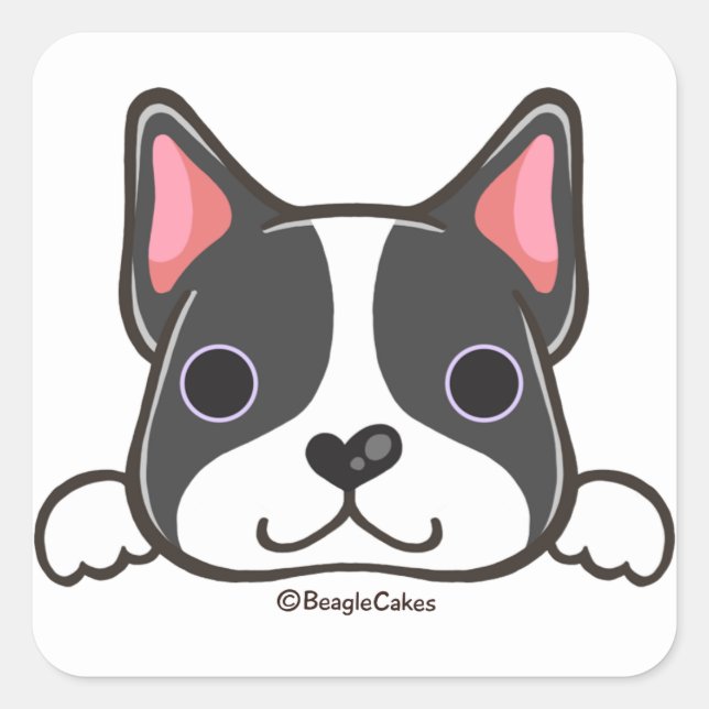 Cute Boston Terrier Sticker (Front)