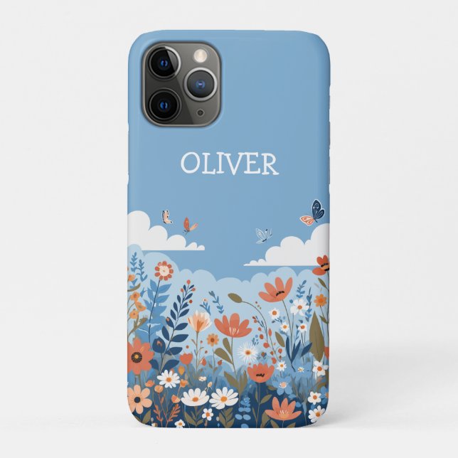 Cute Botanical Elegant Wildflowers  Personalised Case-Mate iPhone Case (Back)