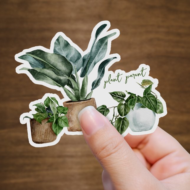 Cute Botanical Greenery Plant Parent Vinyl Sticker (Creator Uploaded)