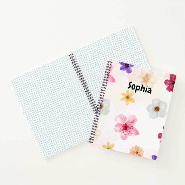 Cute Botanical Illustration with a Dreamy Floral  Notebook (Inside)