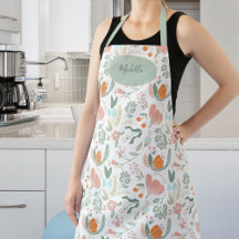 Cute botanical pastel floral pattern custom name