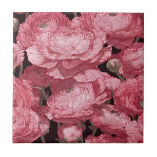 Cute Botanical Ranunculus Tiles