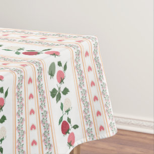 Cute botanical retro artwork strawberry pattern tablecloth