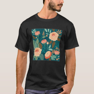 Cute Botanical Roses Illustration Gorgeous Flower T-Shirt