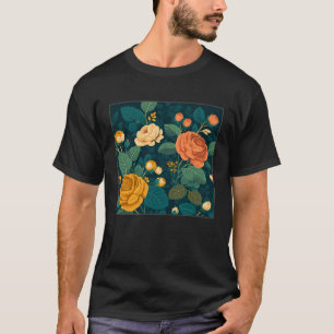 Cute Botanical Roses Illustration Gorgeous Flower T-Shirt