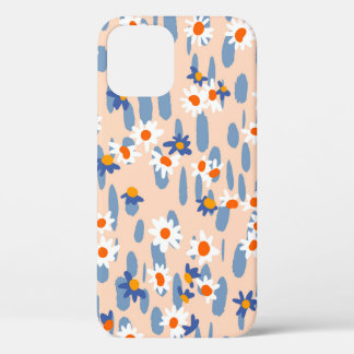 Cute botanical seamless pattern. Small daisies sca iPhone 12 Case