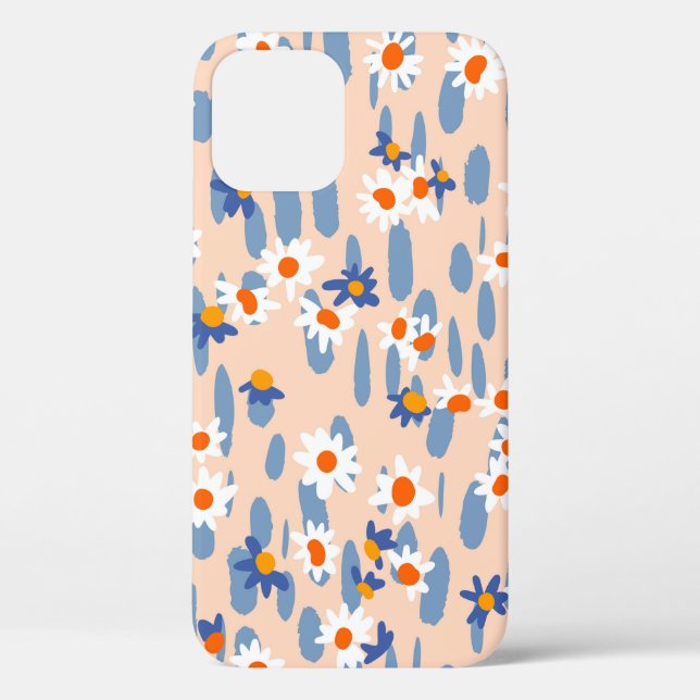 Cute botanical seamless pattern. Small daisies sca Case-Mate iPhone Case (Back)