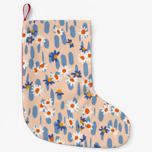 Cute botanical seamless pattern. Small daisies sca Christmas Stocking