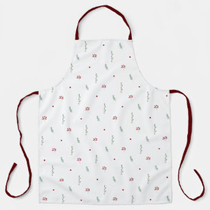 Cute Botanical Winter Christmas Pattern Apron