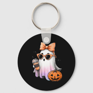 Cute Bougie Ghost Coffee Pumpkin Spooky Season Hal Key Ring