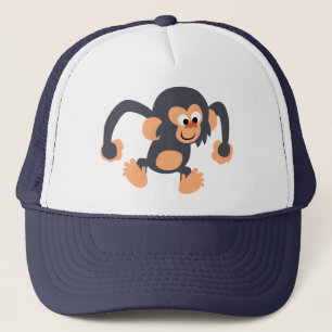 Cute Bouncy Cartoon Chimpanzee Hat
