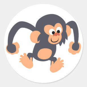 Cute Bouncy Cartoon Chimpanzee Sticker