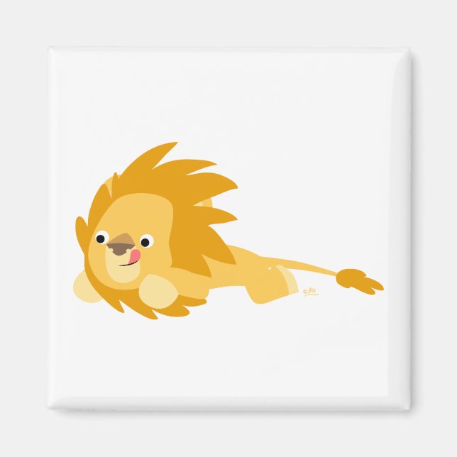 Cute Bouncy Cartoon Lion Magnet (Front)