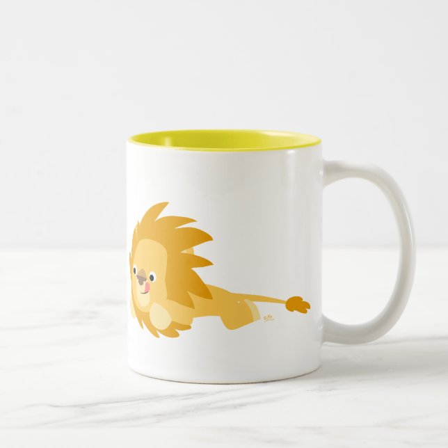 Cute Bouncy Cartoon Lion Mug (Right)