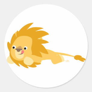 Cute Bouncy Cartoon Lion Sticker