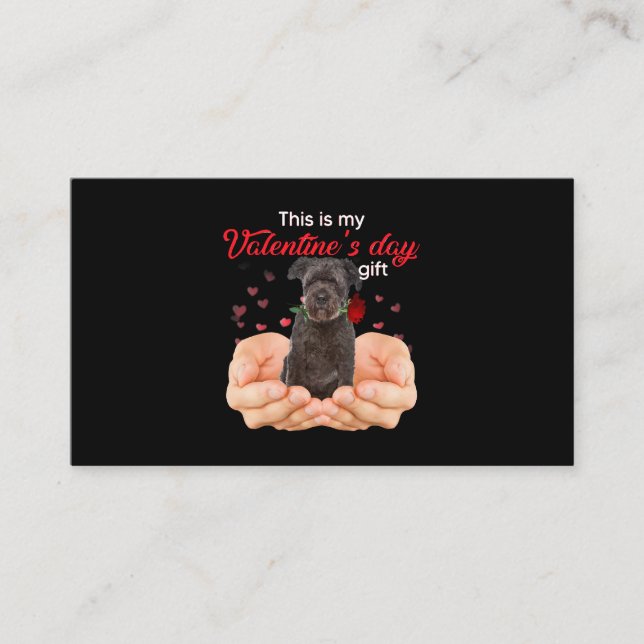 Cute Bouvier Des Flandres This Is My Valentines Da Business Card (Front)