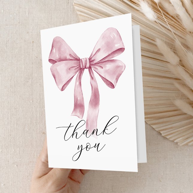 Cute Bow Baby Shower Thank You Card (Creator Uploaded)