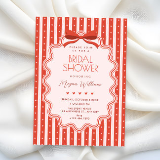 Cute bow bridal shower invitation