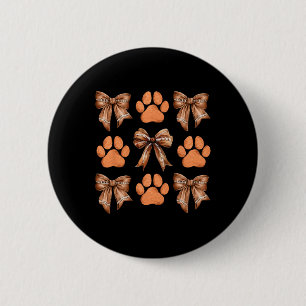 Cute Bow Coquette Dog Paw Print Aesthetic Dog Mum 6 Cm Round Badge