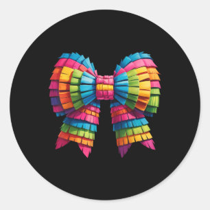 Cute Bow Coquette Funny Cinco De Mayo Girls Women Classic Round Sticker
