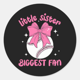 Cute Bow Coquette Little Sister Biggest Fan Sell G Classic Round Sticker