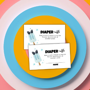 Cute Bow Ice Cream Pop Diaper Raffle Baby Shower Enclosure Card
