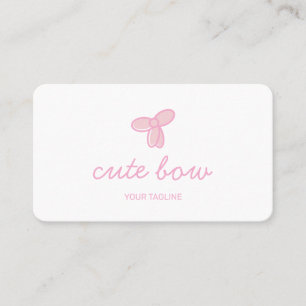 Cute Bow Logo Boutique or Beauty Brand Business Card