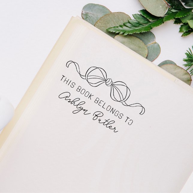 Cute Bow Personal Library Book Stamp (Creator Uploaded)