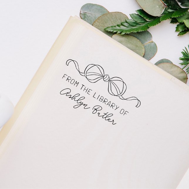 Cute Bow Personal Library Book Stamp (Creator Uploaded)