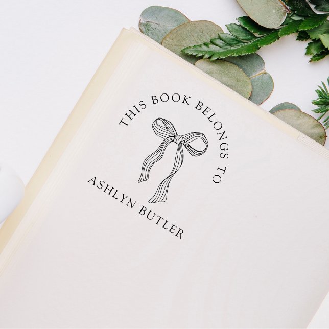 Cute Bow Personal Library Book Stamp (Creator Uploaded)