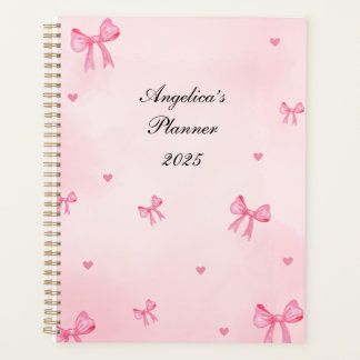 Cute bow print personalised planner