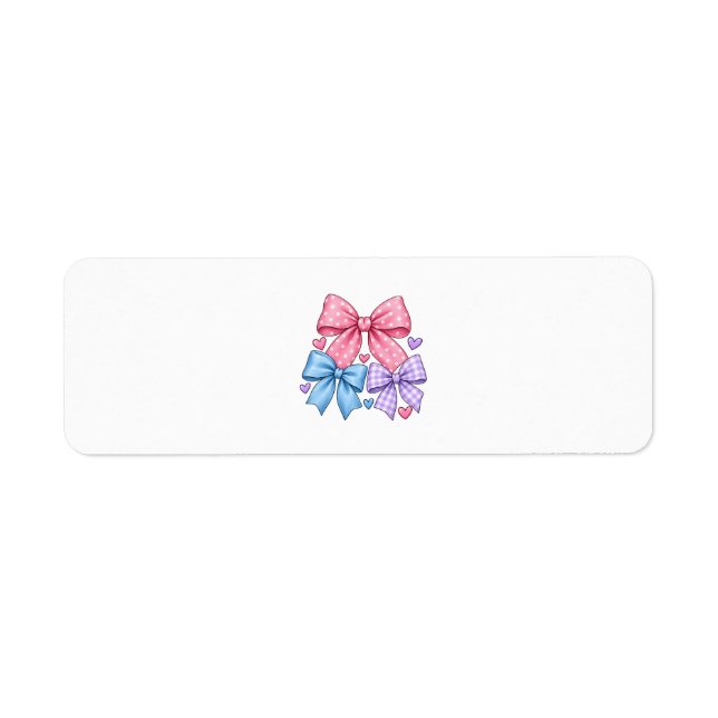 Cute Bow Ribbon Pattern – Pink Blue & Purple Bow  (Front)