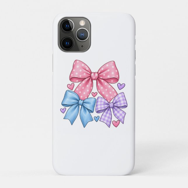 Cute Bow Ribbon Pattern – Pink Blue & Purple Bow  Case-Mate iPhone Case (Back)