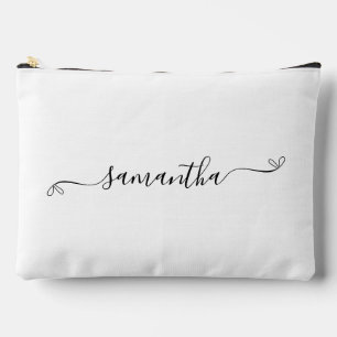 Cute Bow Signature Name Accessory Pouch