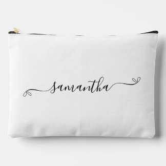 Cute Bow Signature Name Accessory Pouch
