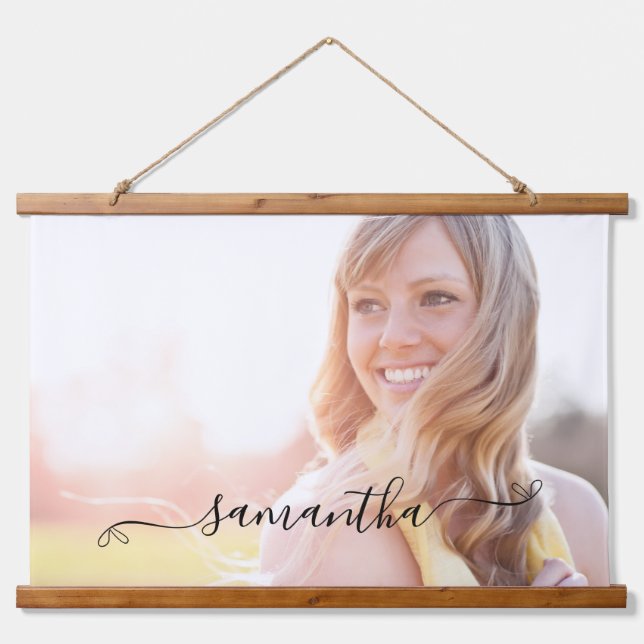 Cute Bow Signature Name Hanging Tapestry (Front)