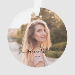 Cute Bow Signature Name Ornament