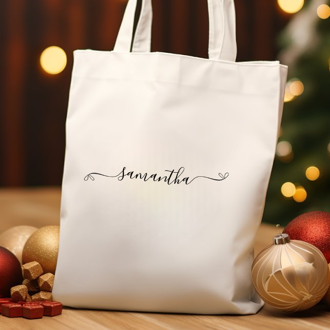 Cute Bow Signature Name Tote Bag (Cute Bow Signature Name Tote Bag)