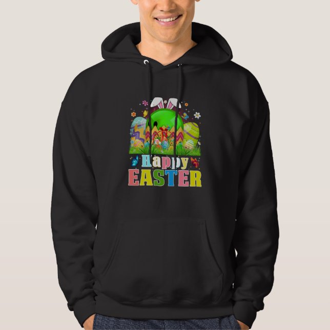 Cute Bowling Ball Hatched From Egg Easter Day Men  Hoodie (Front)