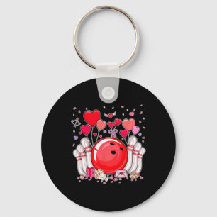 Cute Bowling Byll Valentine Heart Lover Player Bow Key Ring
