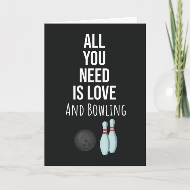 Cute Bowling Cards Bowler Strike Ball Sport (Front)