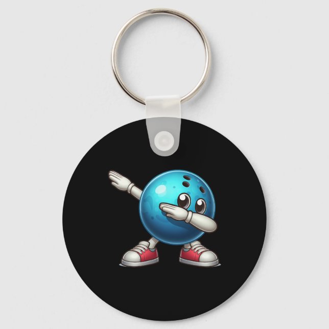 Cute Bowling Dab Bowler Bowling Ll Player Kids Boy Key Ring (Front)