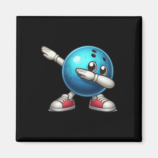 Cute Bowling Dab Bowler Bowling Ll Player Kids Boy Magnet (Front)