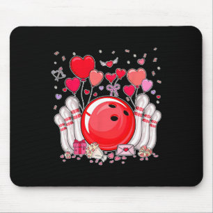 Cute Bowling Ll Valentine Heart Lover Player Bowle Mouse Mat