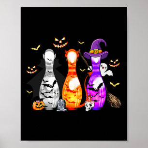 Cute Bowling Pin Halloween Spooky Costume  Poster