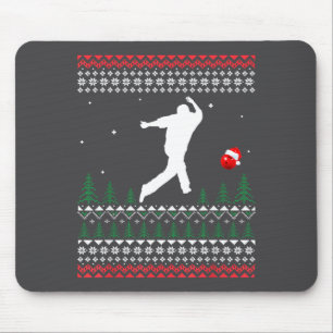 Cute Bowling Player Santa Claus Hat Ugly Christmas Mouse Mat