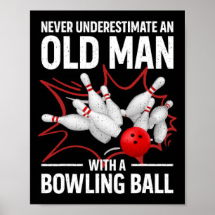 Cute Bowling Women Men Grandpa Bowler Team Bowlin Poster