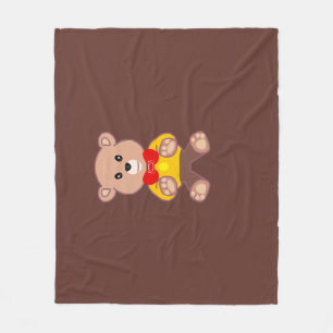 Cute Bowtie Teddy Bear Fleece Blanket